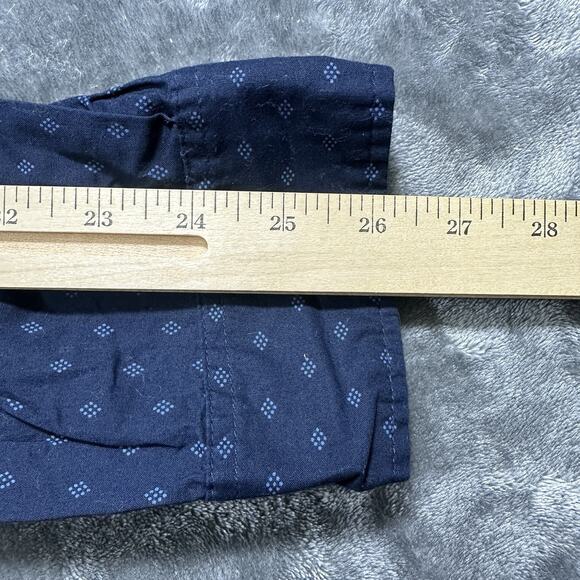 Gap‎ Button Down Shirt Mens Large Blue Untucked Collared Geometric Print - Picture 8 of 9